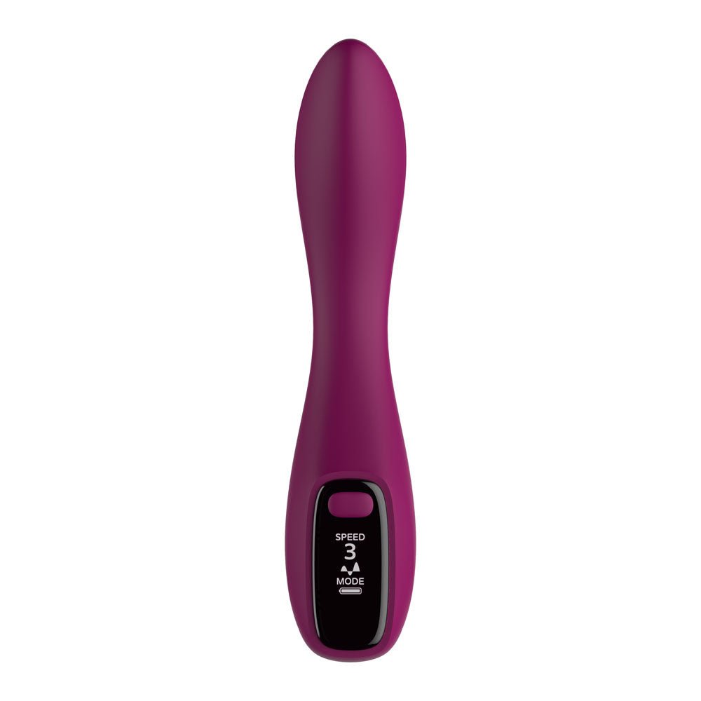 Passion Play G-Spot Vibrator with LED Screen - Purple 19.2 cm USB Rechargeable G-Spot Vibrator - Silk and Sin