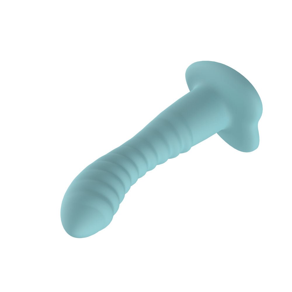 Passion Play Liquid Silicone Ridged Dildo - Blue - Blue 18 cm Dildo - silkandsin
