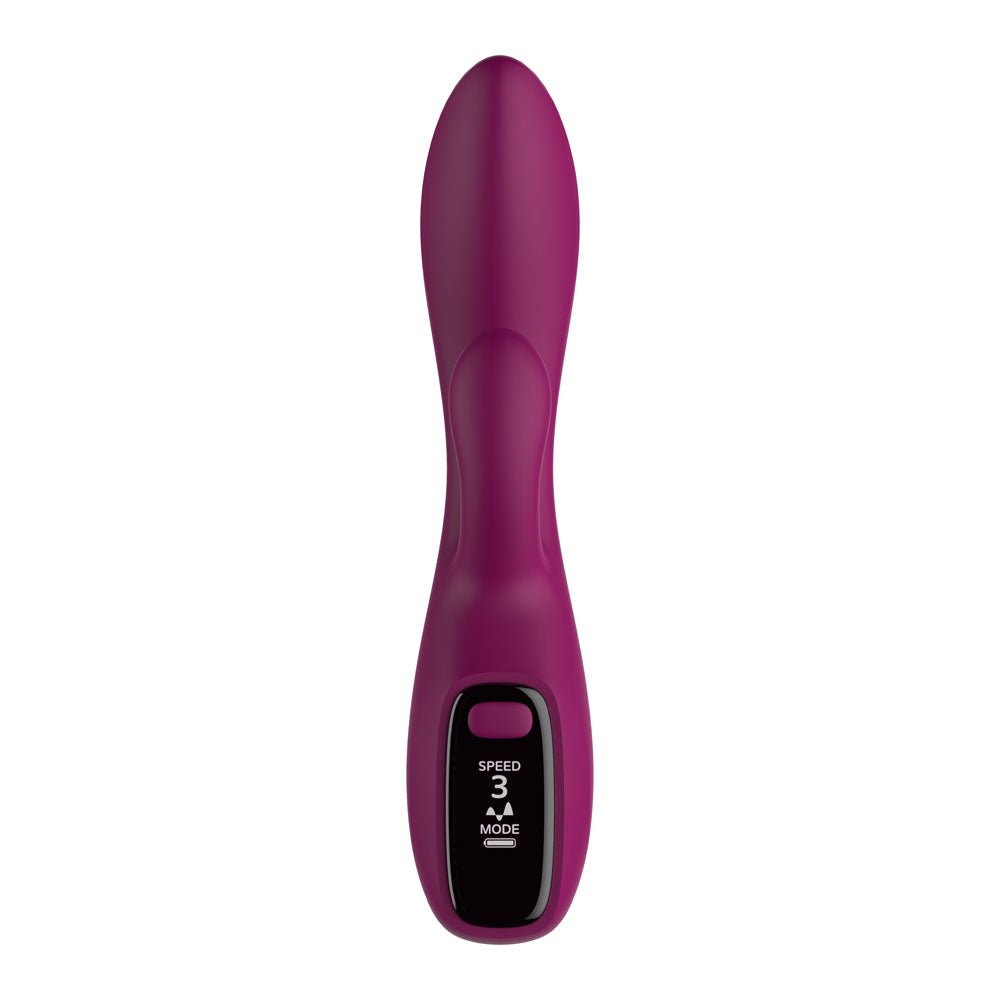 Passion Play Rabbit Vibrator with LED Screen - Purple 19.2 cm USB Rechargeable Rabbit Vibrator - Silk and Sin