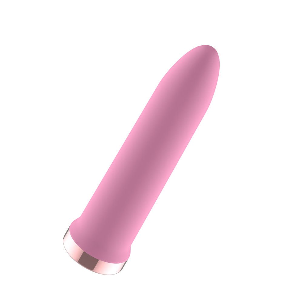 Passion Play Rechargeable Vibrating Bullet - Pink - Pink 9.8 cm USB Rechargeable Bullet - Silk and Sin