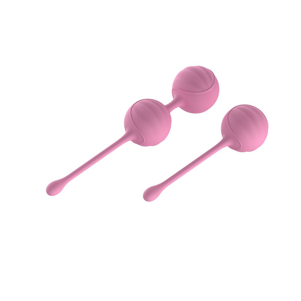 Passion Play Silicone Kegel Ball Set - Pink Kegel Balls - Set of 2 Items - silkandsin