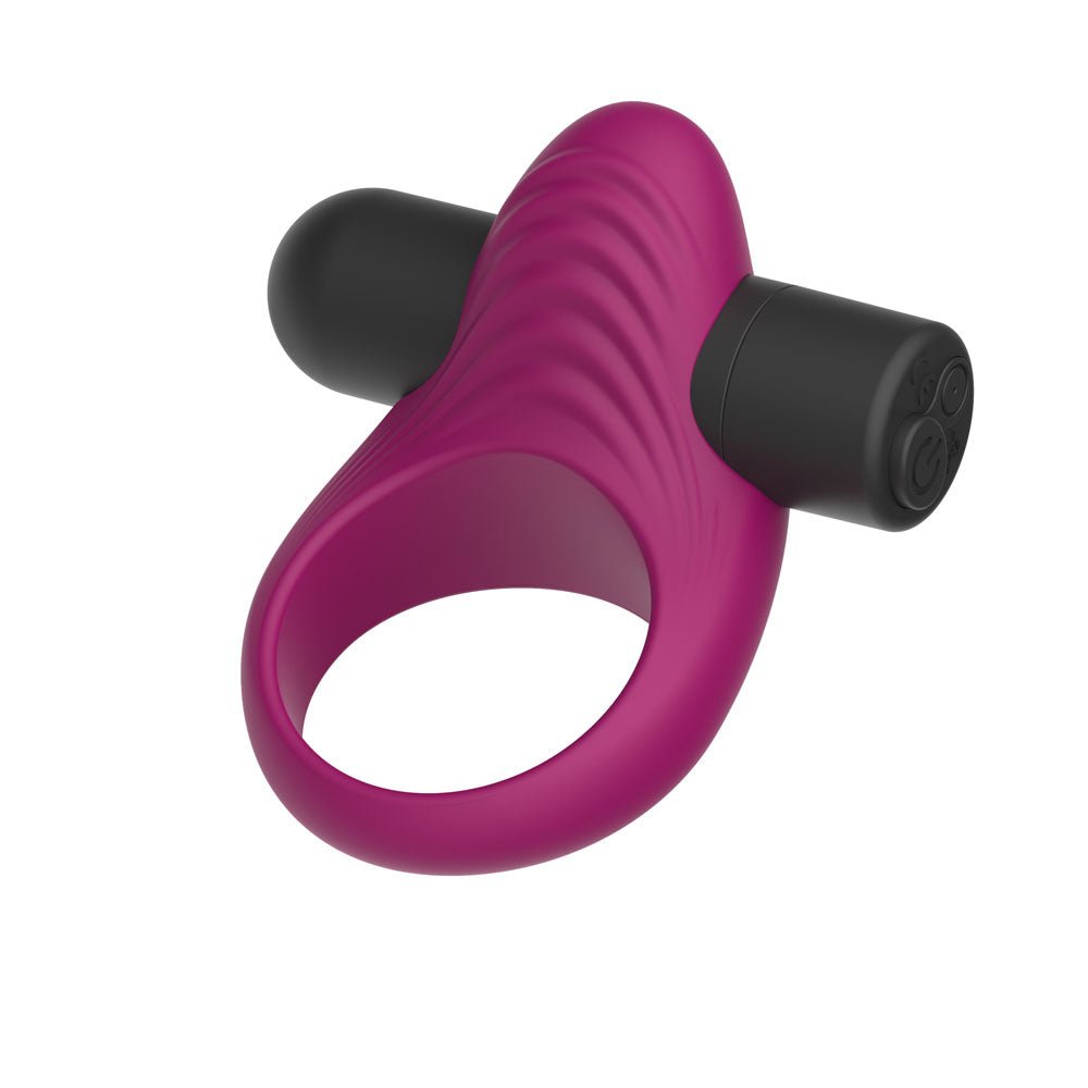 Passion Play Silicone Vibrating Cockring - Purple USB Rechargeable Vibrating Penis Ring - Silk and Sin