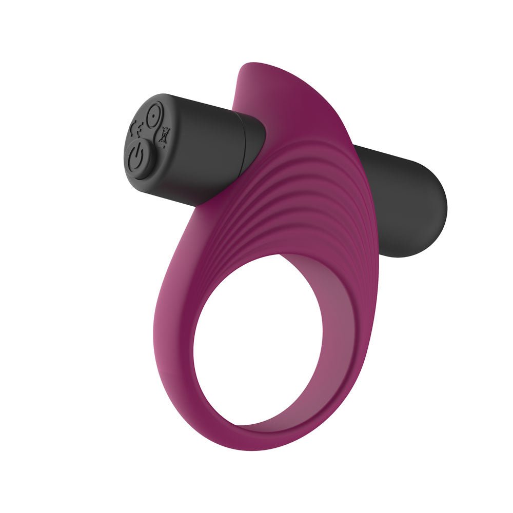 Passion Play Silicone Vibrating Cockring - Purple USB Rechargeable Vibrating Penis Ring - Silk and Sin