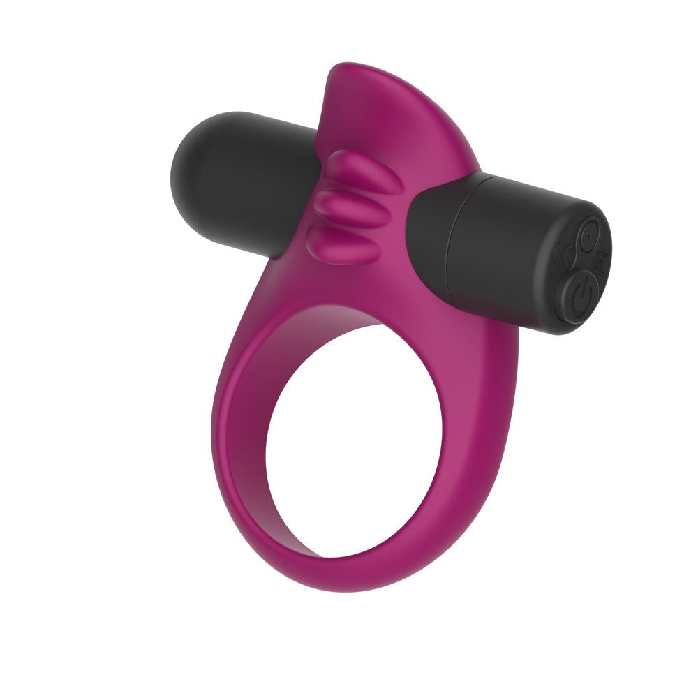 Passion Play Silicone Vibrating Cockring - Purple USB Rechargeable Vibrating Penis Ring - Silk and Sin