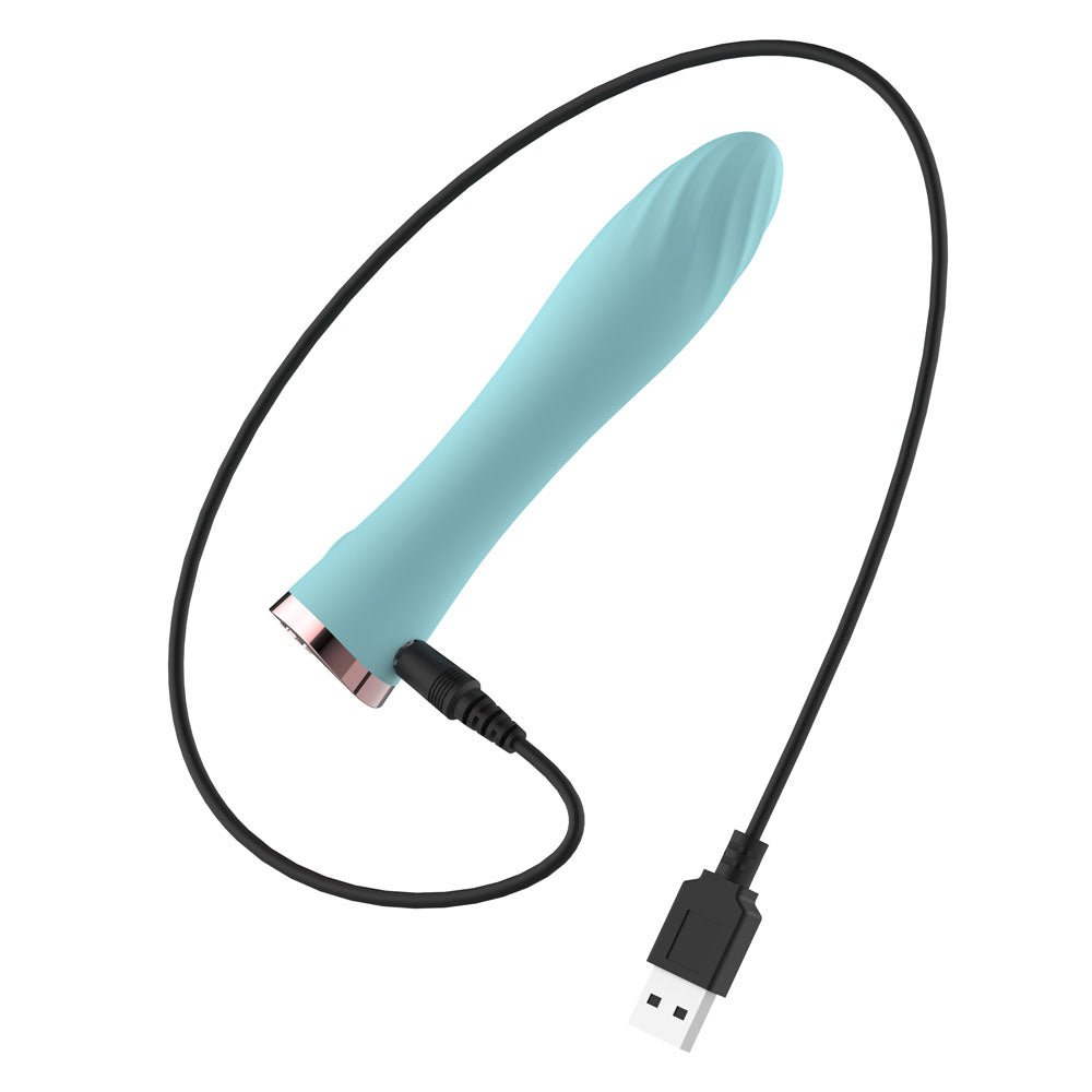 Passion Play Ultra Power Silicone Vibrating Bullet - Blue - Blue 12.9 cm USB Rechargeable Vibrating Bullet - Silk and Sin
