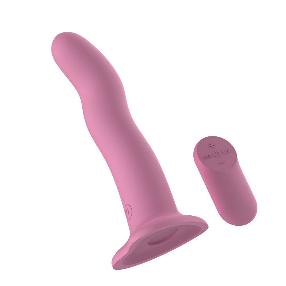 Passion Play Vibrating Dildo - Pink - Pink 18.2 cm USB Rechargeable Vibrating Dildo with Wireless Remote - silkandsin