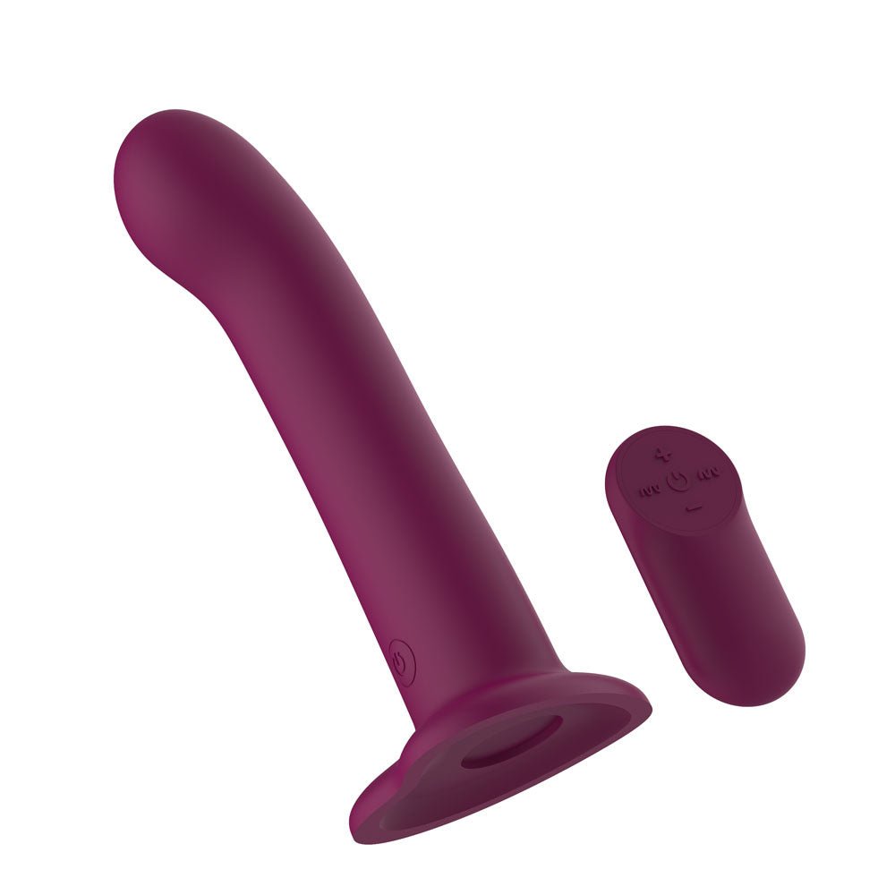 Passion Play Vibrating Dildo - Purple - Purple 18.2 cm USB Rechargeable Vibrating Dildo with Wireless Remote - silkandsin