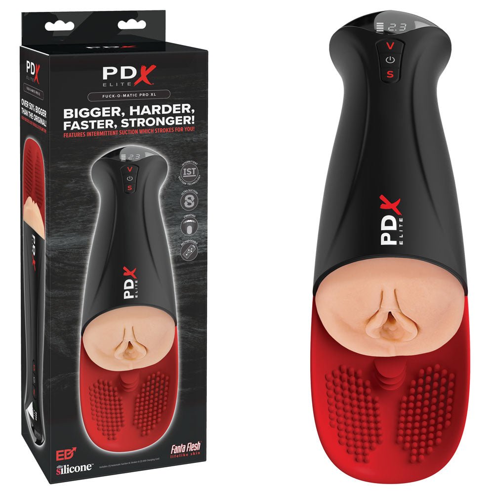 PDX Elite Fap - O - Matic Pro XL - Light - Flesh USB Rechargeable Auto Stroker - silkandsin