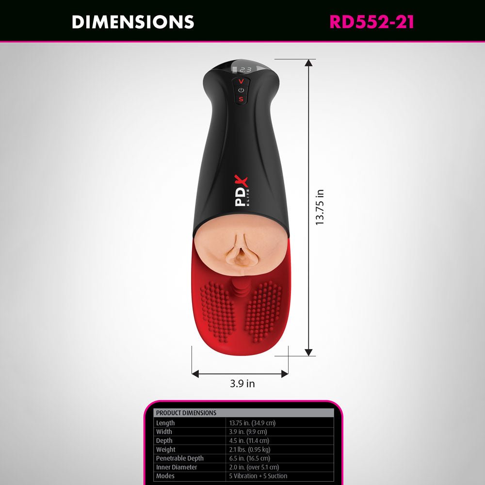 PDX Elite Fap - O - Matic Pro XL - Light - Flesh USB Rechargeable Auto Stroker - silkandsin