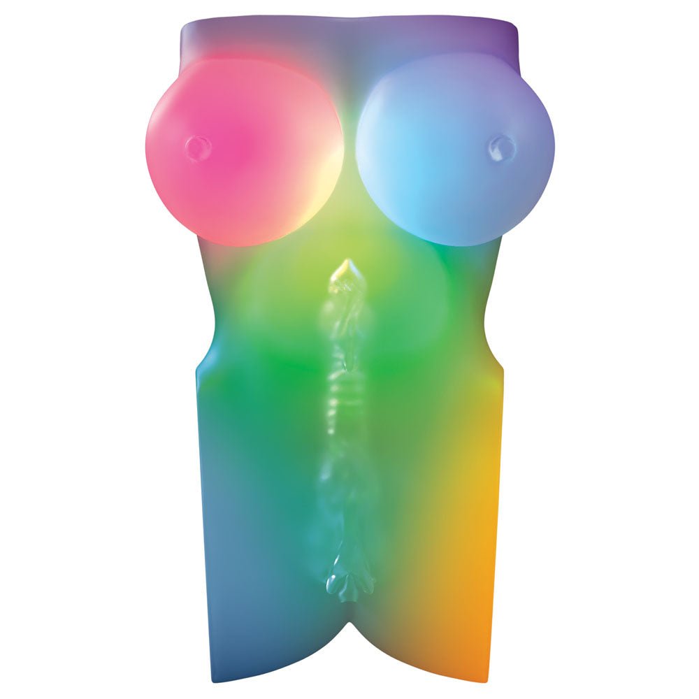 PDX Elite Go-Go Bator LED Mega Masturbator - Clear with LED Mini Torso Masturbator - Silk and Sin