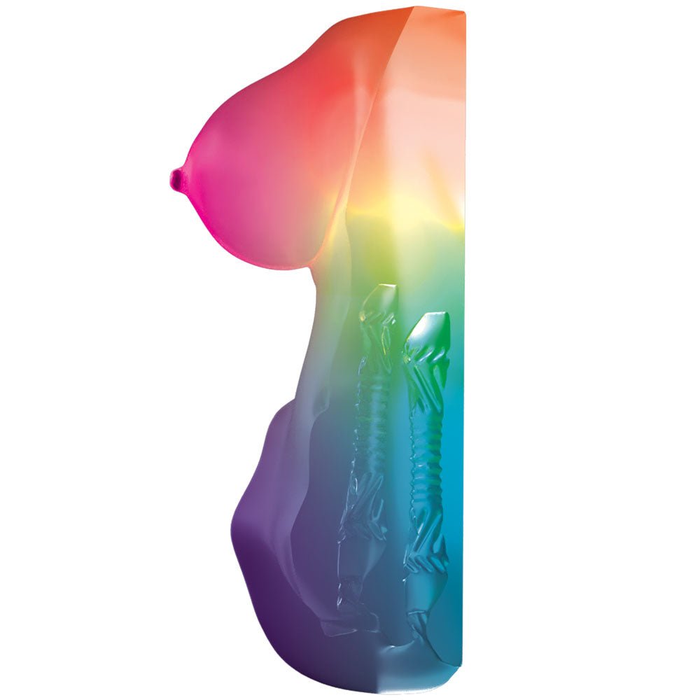 PDX Elite Go-Go Bator LED Mega Masturbator - Clear with LED Mini Torso Masturbator - Silk and Sin