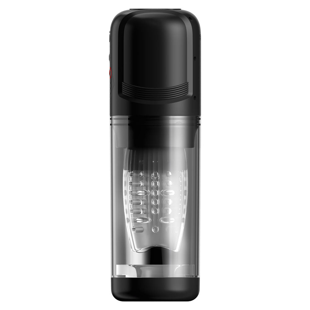 PDX Elite Mega-Bator Pro - Clear USB Rechargeable Vibrating & Spinning Auto Stroker - Silk and Sin