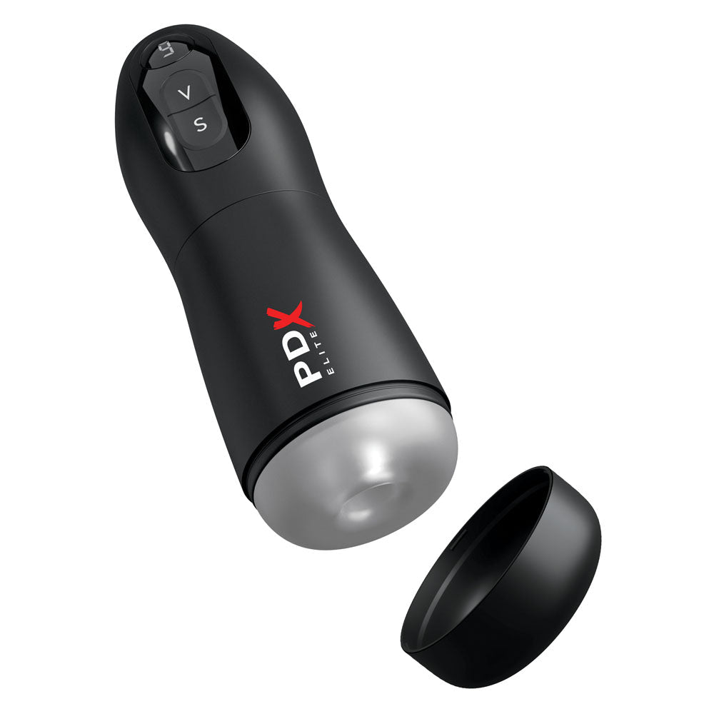 PDX Elite Suck - O - Matic - USB Rechargeable Sucking & Vibrating Masturbator - silkandsin