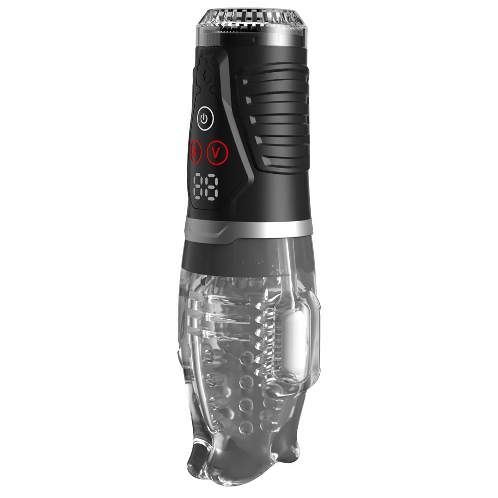 PDX Elite Ultra Milker Pro - Clear USB Rechargeable Vibrating & Sucking Auto Stroker - Silk and Sin