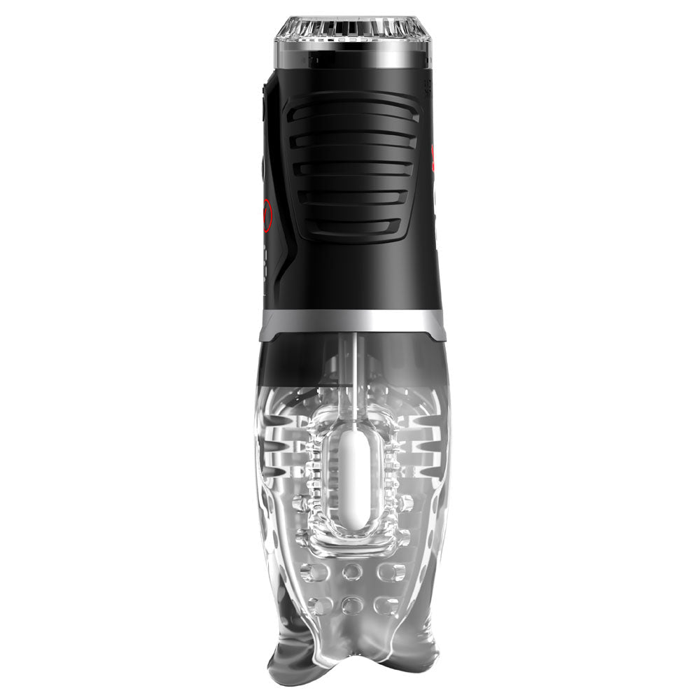 PDX Elite Ultra Milker Pro - Clear USB Rechargeable Vibrating & Sucking Auto Stroker - Silk and Sin