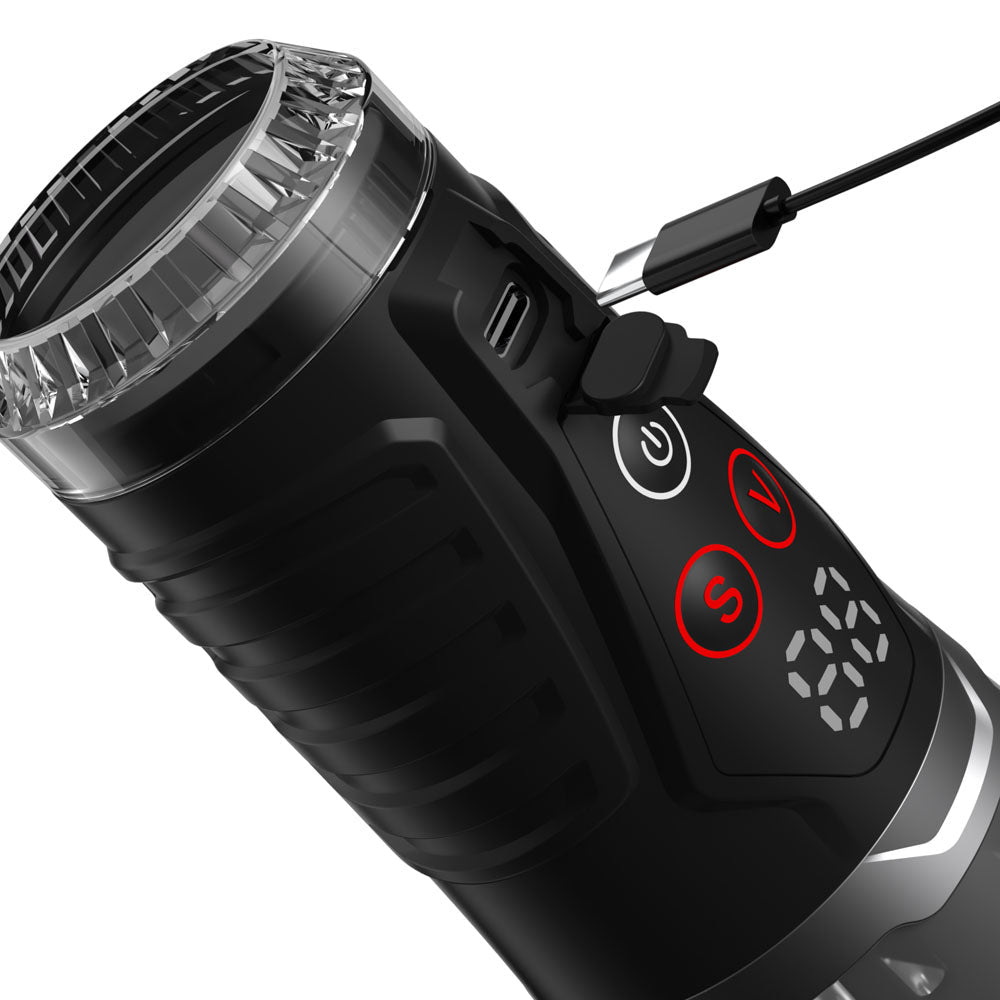 PDX Elite Ultra Milker Pro - Clear USB Rechargeable Vibrating & Sucking Auto Stroker - Silk and Sin