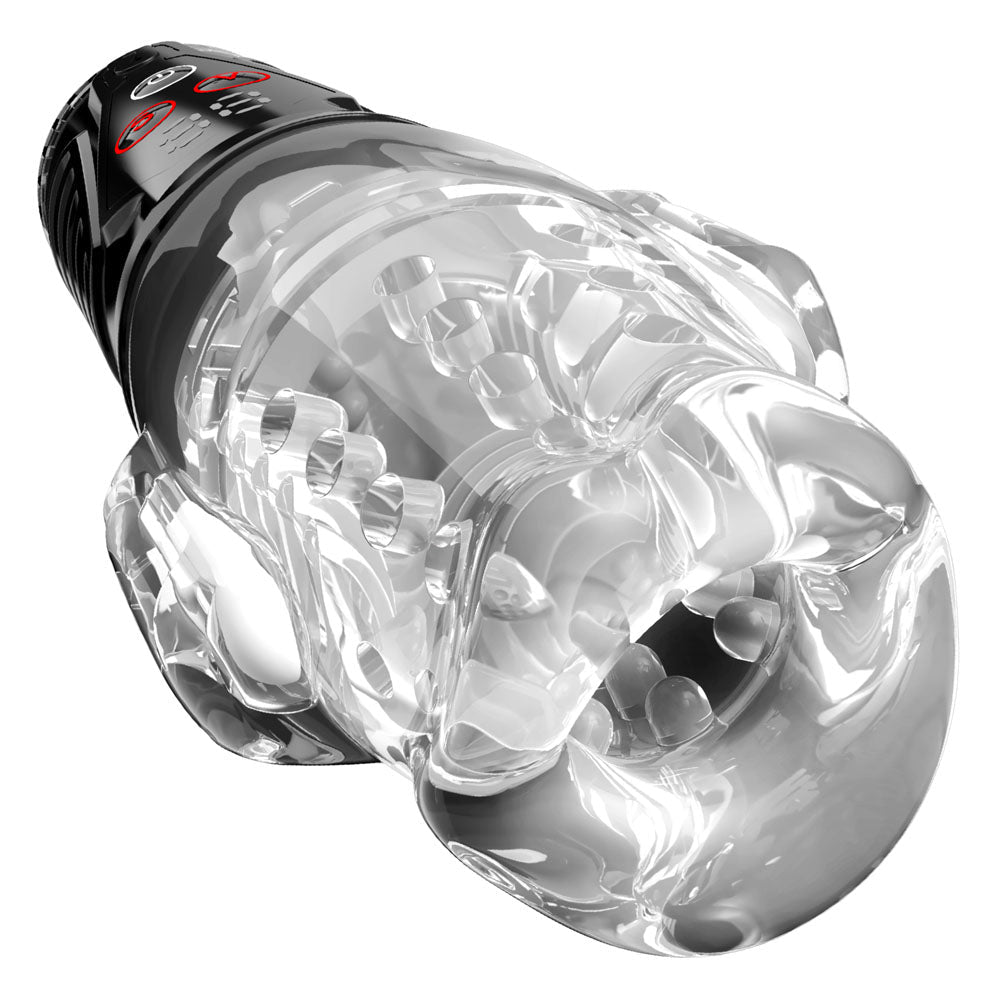 PDX Elite Ultra Milker Pro - Clear USB Rechargeable Vibrating & Sucking Auto Stroker - Silk and Sin