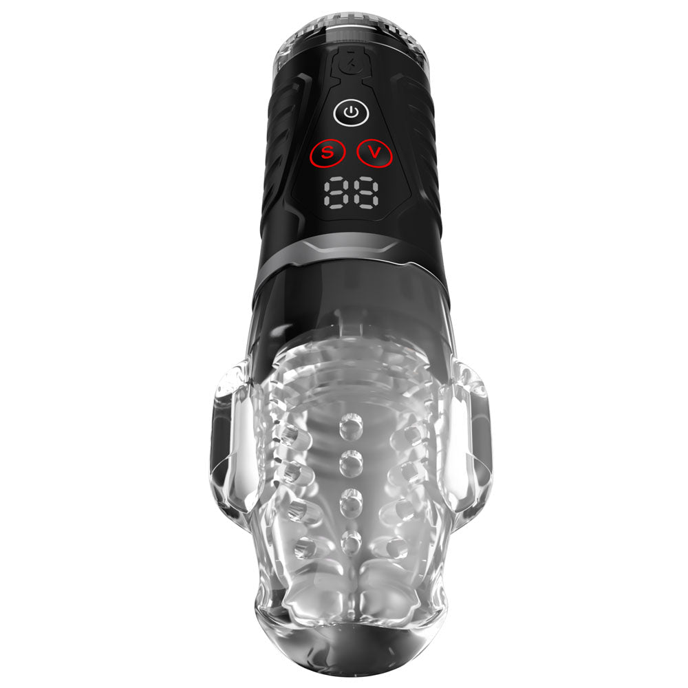 PDX Elite Ultra Milker Pro - Clear USB Rechargeable Vibrating & Sucking Auto Stroker - Silk and Sin