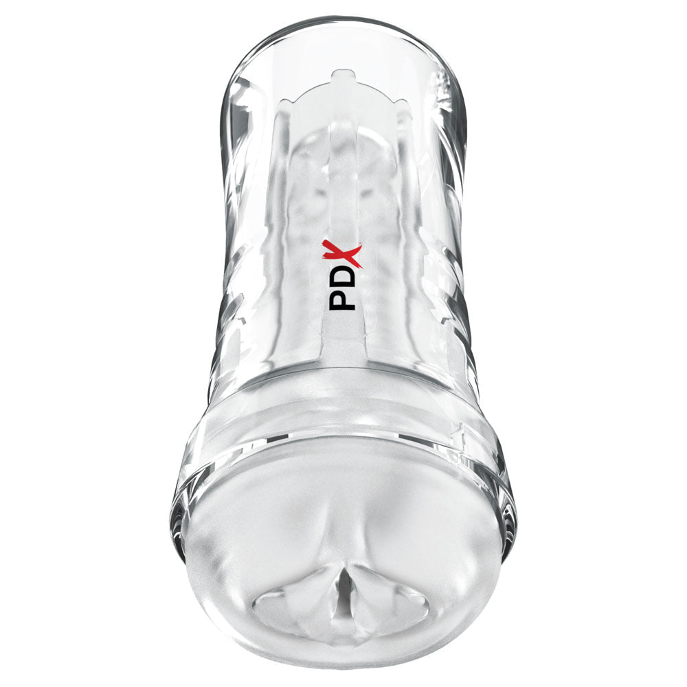 PDX Extreme Wet Pussies - Super Luscious Lips - Clear - Clear Self Lubricating Vagina Stroker - Silk and Sin