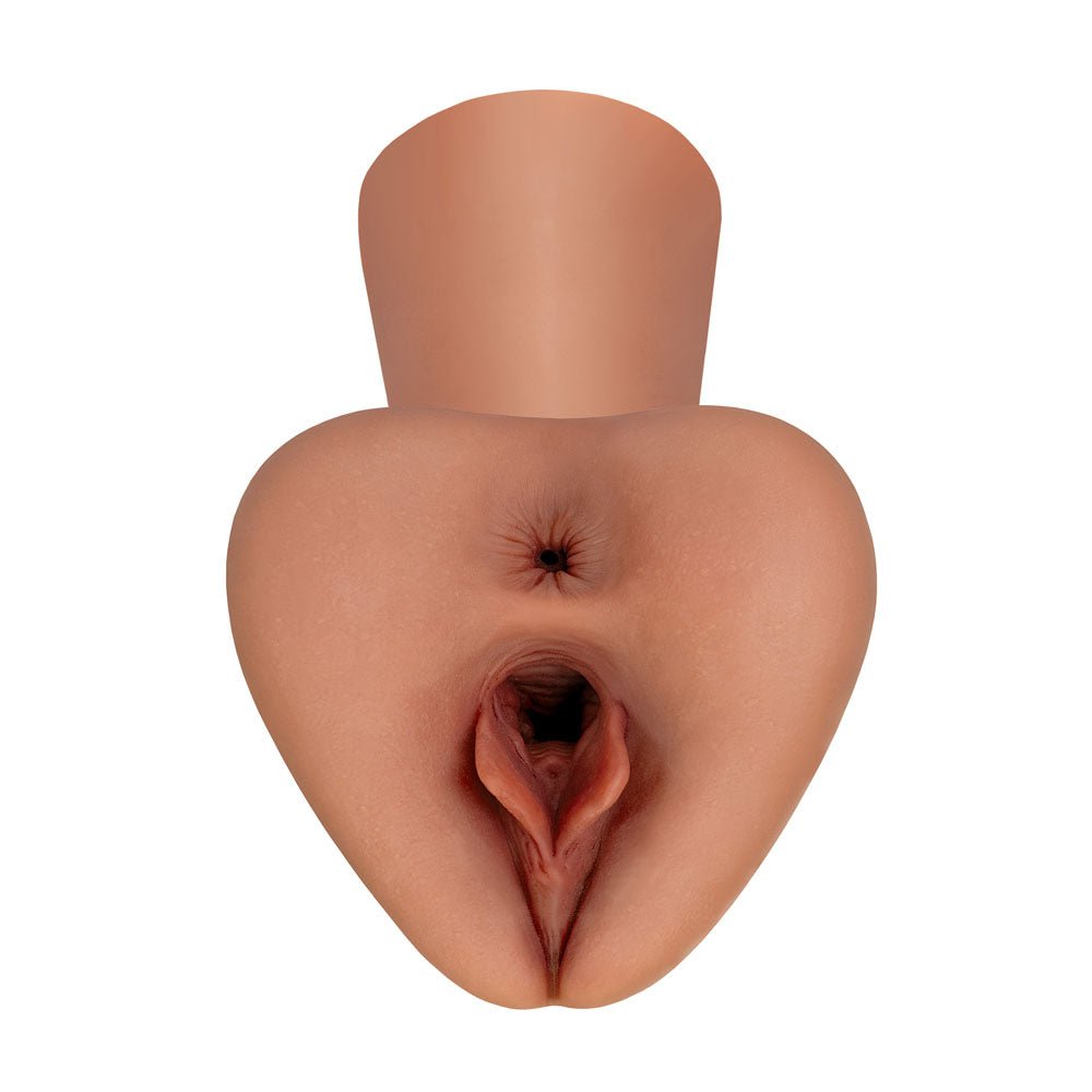 PDX Plus Pick Your Pleasure Stroker XL - Brown - Brown Vagina Stroker - silkandsin