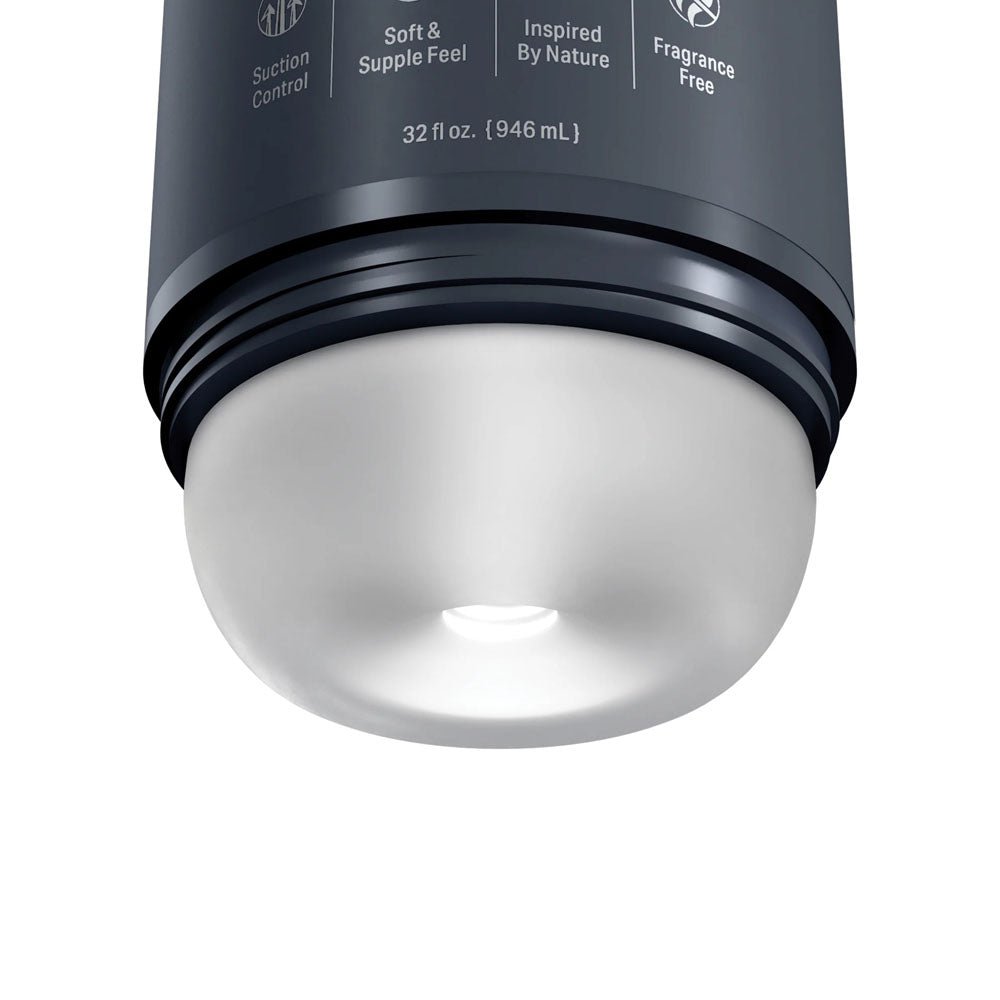 PDX Plus Shower Therapy - Deep Cream - Frosted - Clear Discreet Stroker with Suction Base - silkandsin