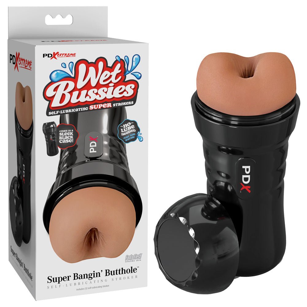 PDX Wet Bussies Super Bangin Butt - Brown - Brown Anal Stroker - silkandsin
