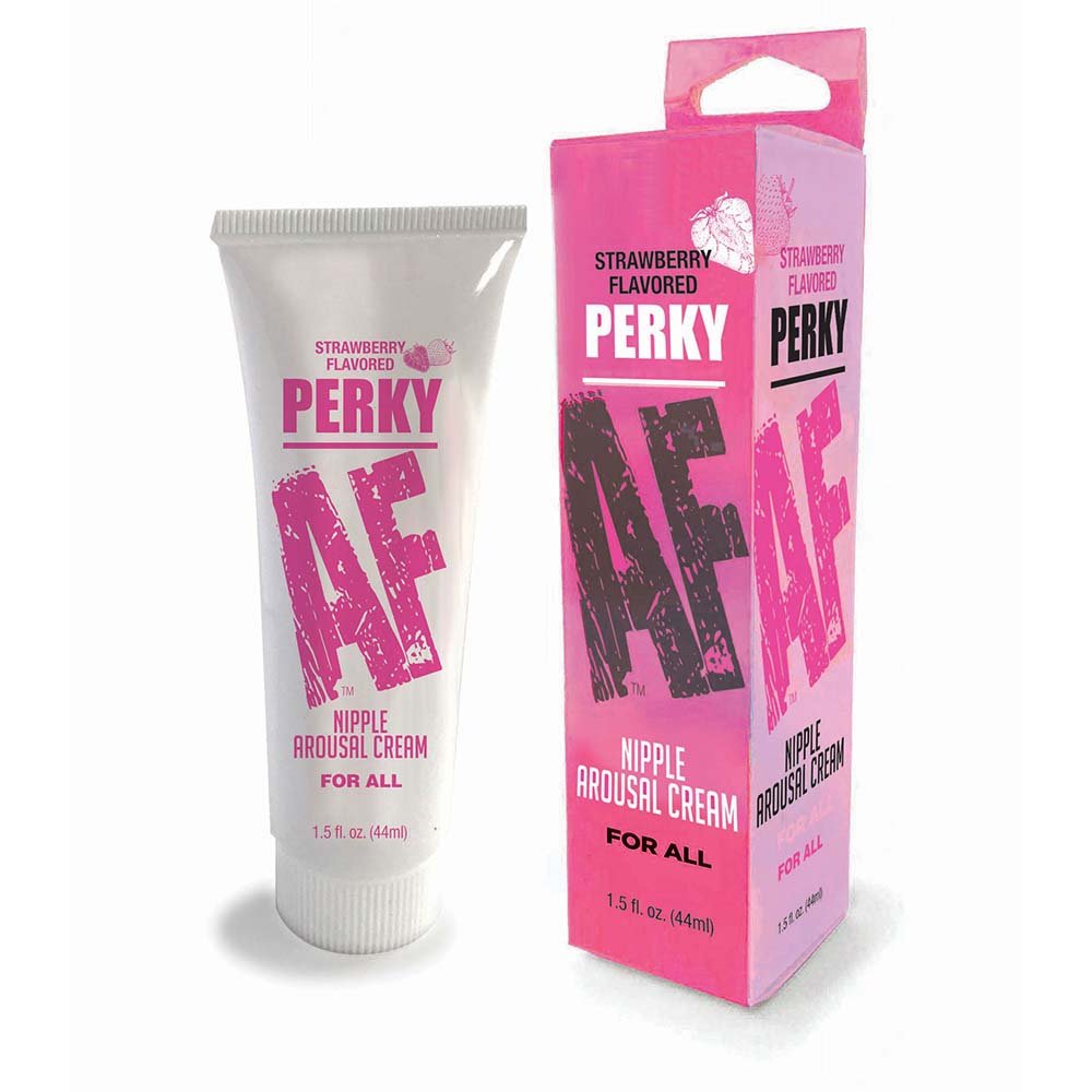 Perky AF - Strawberry Flavoured Nipple Arousal Cream - 44 ml Tube - Silk and Sin