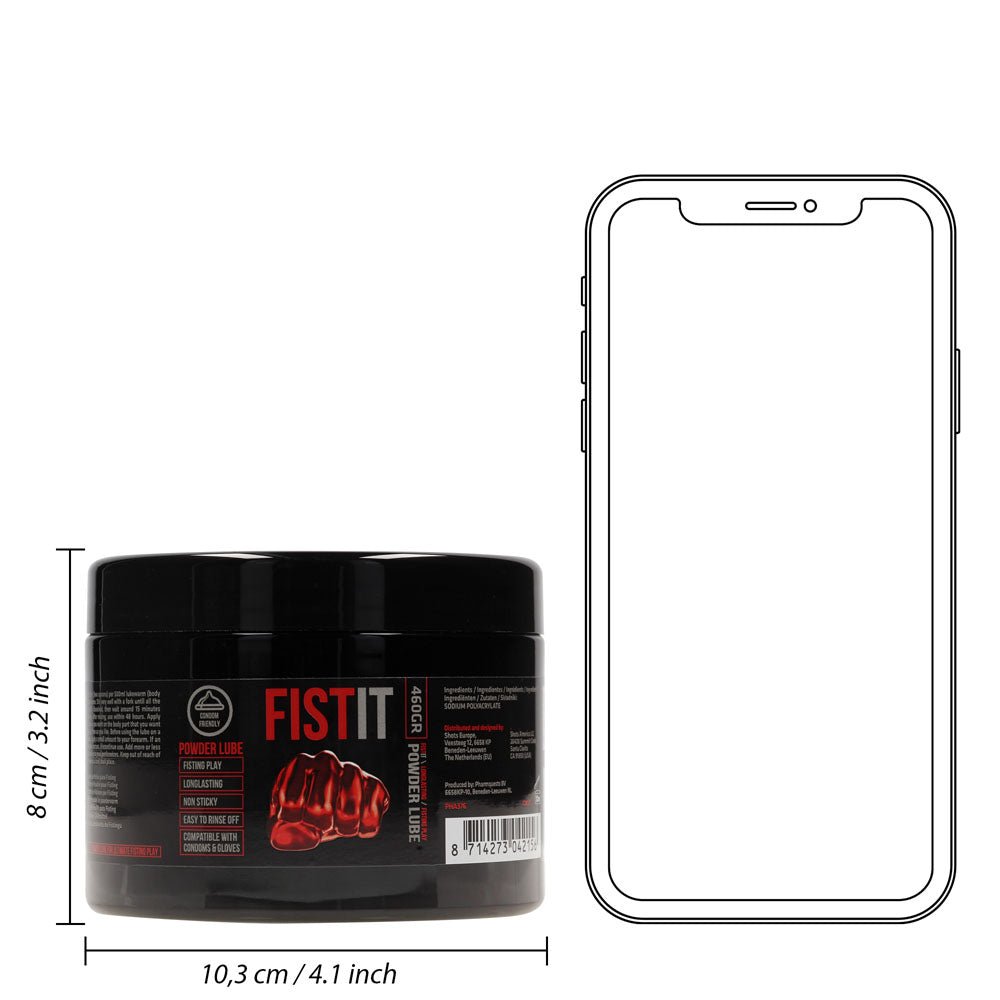Pharmquests Fist-It Powder Lube - 460 gram - Powdered Lubricant - 460 gram Tub - Silk and Sin