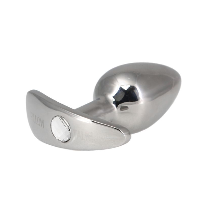 Pillow Talk Sneaky Luxurious Stainless Steel Anal Plug w Swarovski Crystal - Silk and Sin