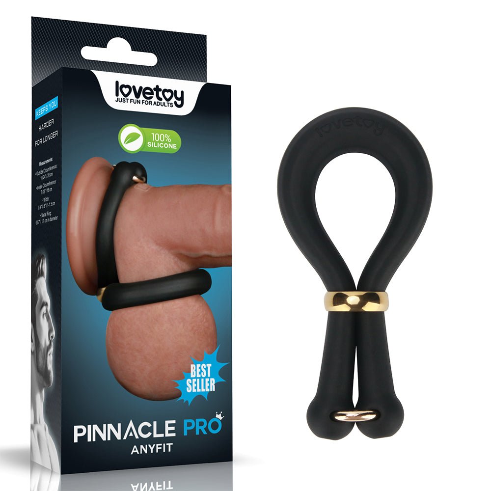 Pinnacle Pro Anyfit Stretcher - Black Adjustable Cock Ring - Silk and Sin