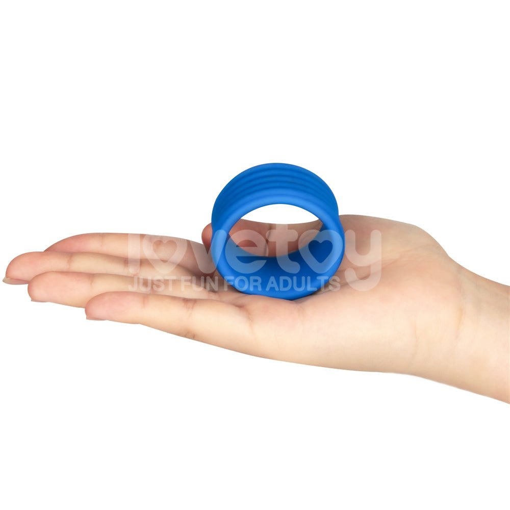 Pinnacle Pro Deep Rib Grip - Blue Cock Ring - Silk and Sin