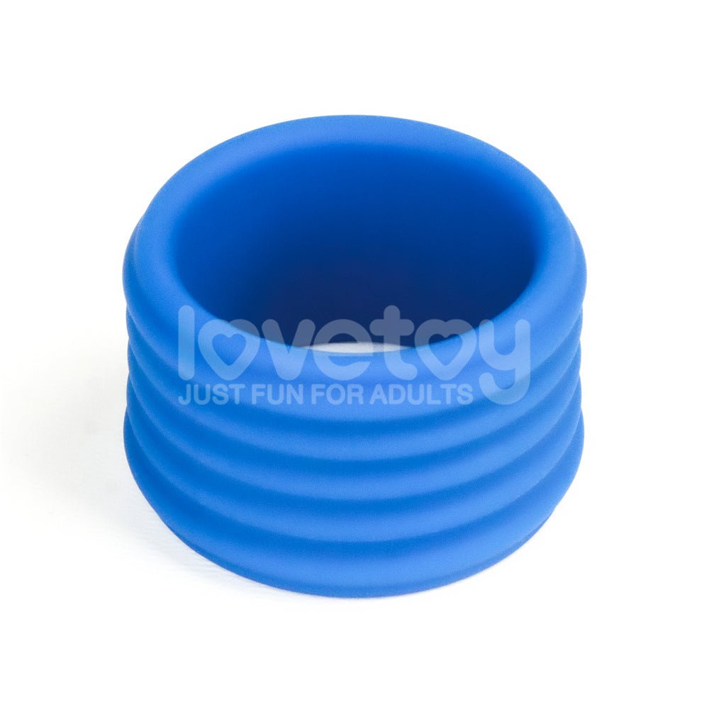 Pinnacle Pro Deep Rib Grip - Blue Cock Ring - Silk and Sin