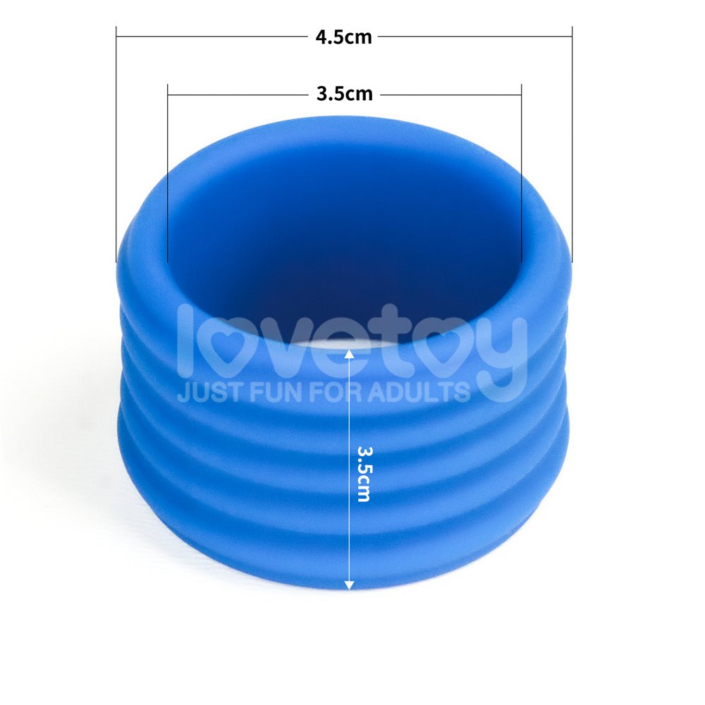 Pinnacle Pro Deep Rib Grip - Blue Cock Ring - Silk and Sin