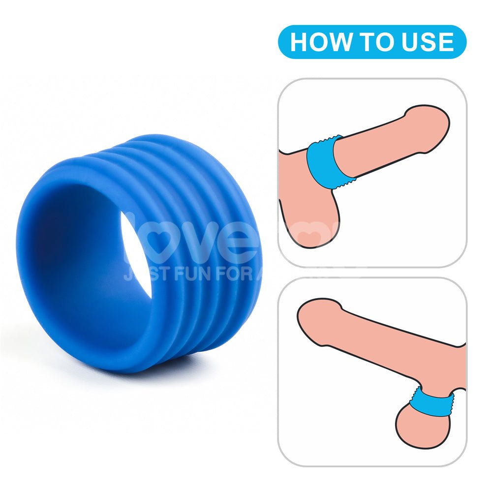 Pinnacle Pro Deep Rib Grip - Blue Cock Ring - Silk and Sin