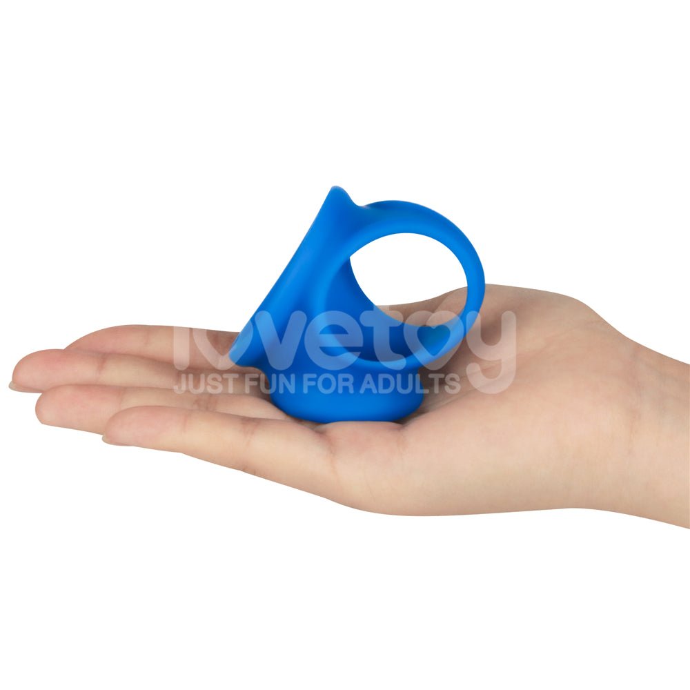 Pinnacle Pro Trio Grip Enhancer - Blue Cock & Balls Ring - Silk and Sin