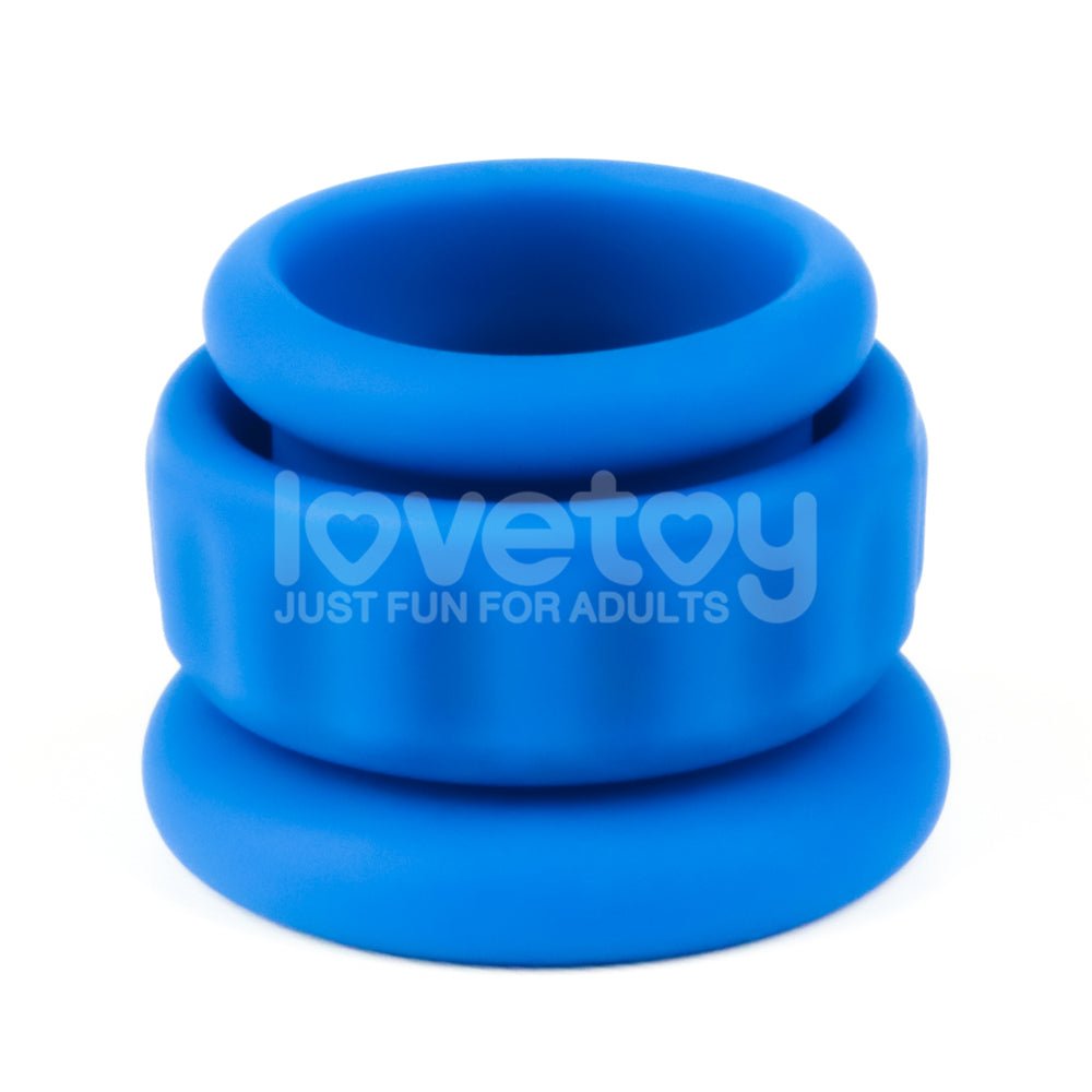 Pinnacle Pro Twin Flex - Blue Cock & Balls Rings - Silk and Sin