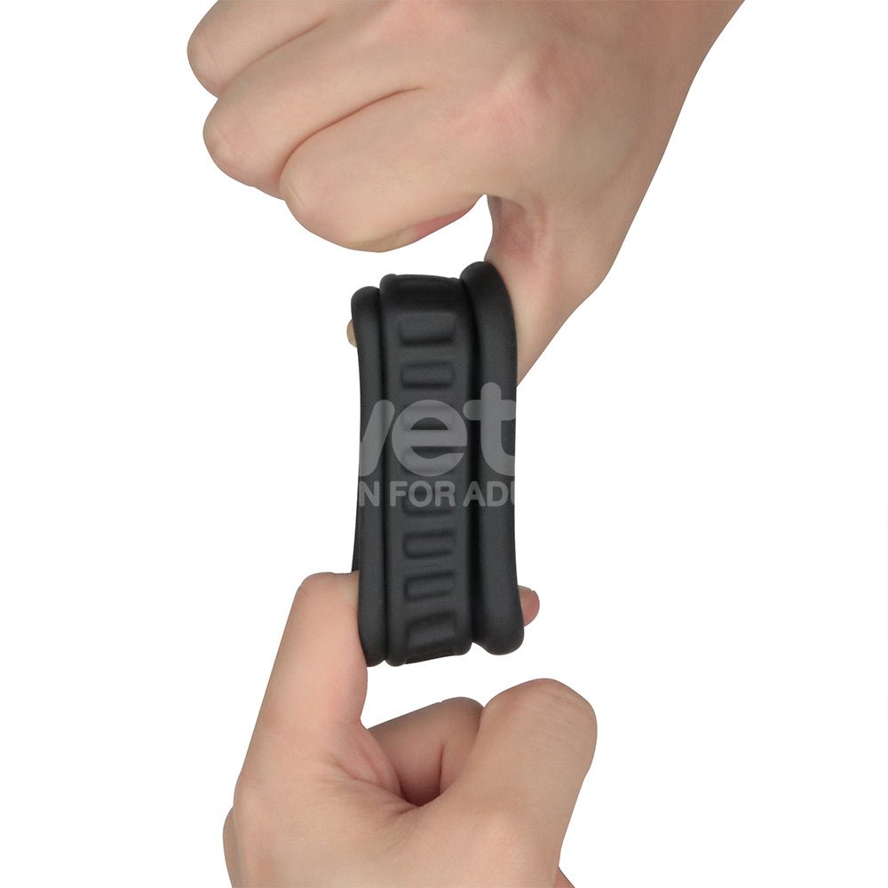 Pinnacle Pro Twin Grip Enhancer - Black Cock & Balls Ring - Silk and Sin