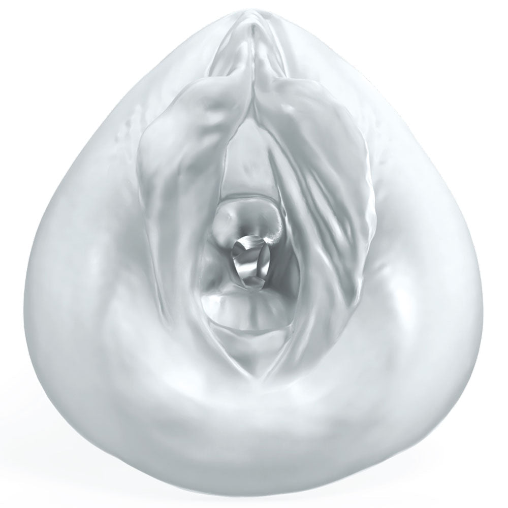 Pipedream Extreme Toyz Self Lubricating Sorority Snatch - Clear - Clear Vagina Stroker - Silk and Sin