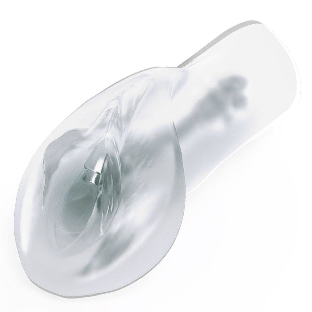 Pipedream Extreme Toyz Self Lubricating Sorority Snatch - Clear - Clear Vagina Stroker - Silk and Sin