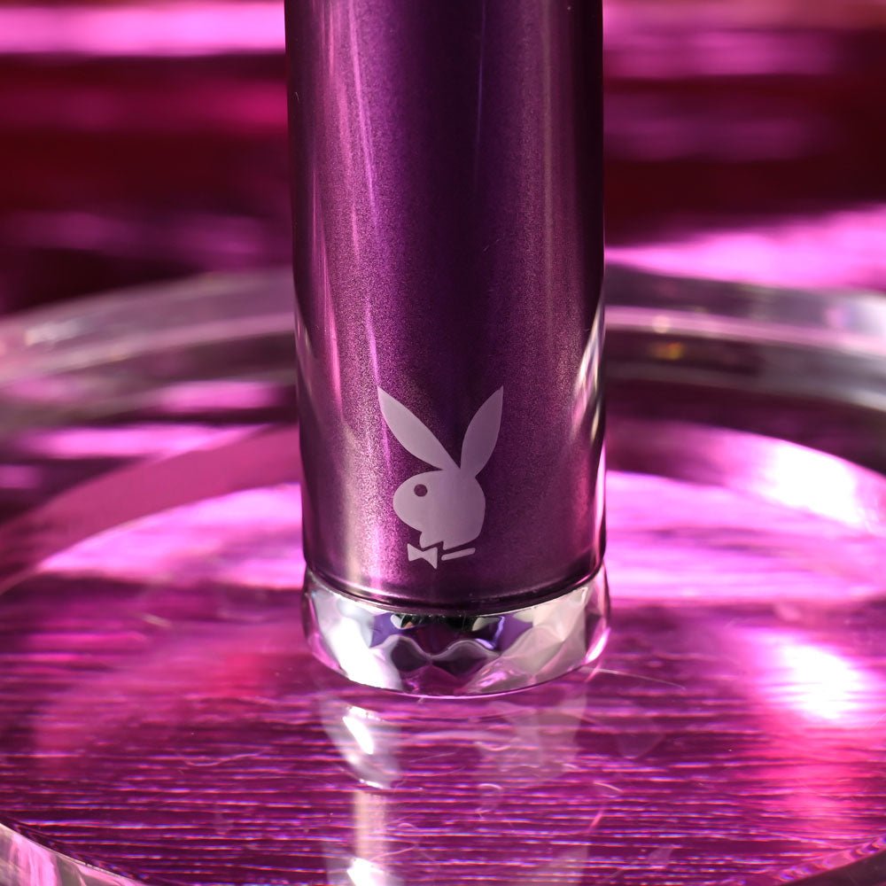Playboy Pleasure AMETHYST - Purple 12.4 cm USB Rechargeable Glass Tipped Mini Vibrator - silkandsin
