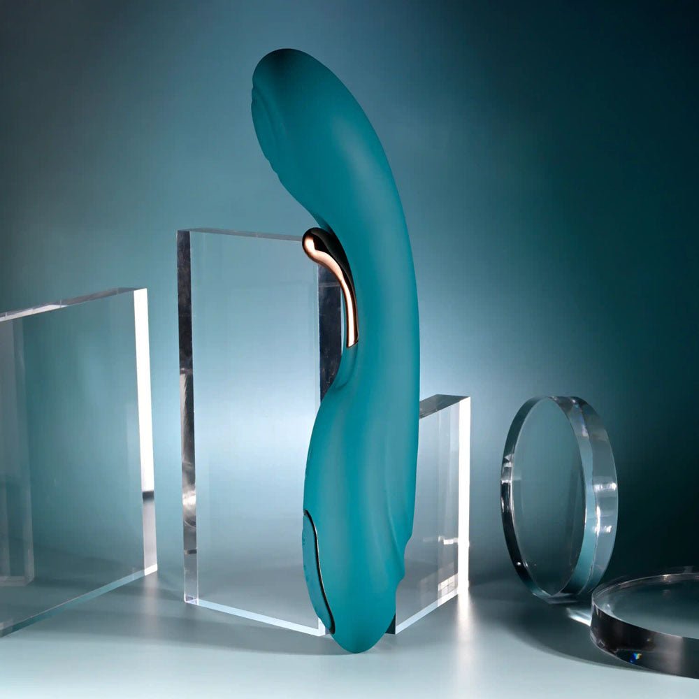 Playboy Pleasure AURELIE - Green 22.7 cm USB Rechargeable Vibrator with Internal Flicker - silkandsin