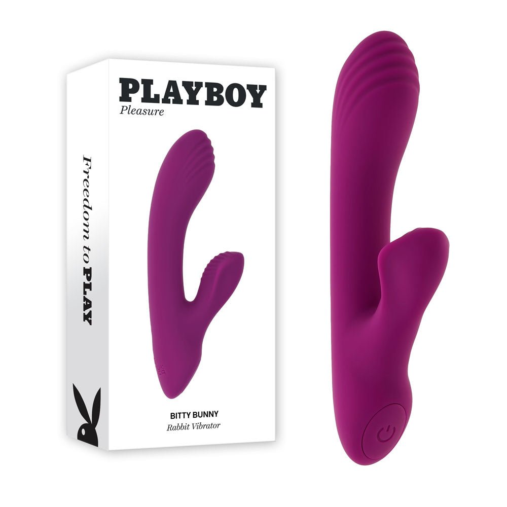 Playboy Pleasure BITTY BUNNY - Purple 14.7 cm USB Rechargeable Rabbit Vibrator - silkandsin