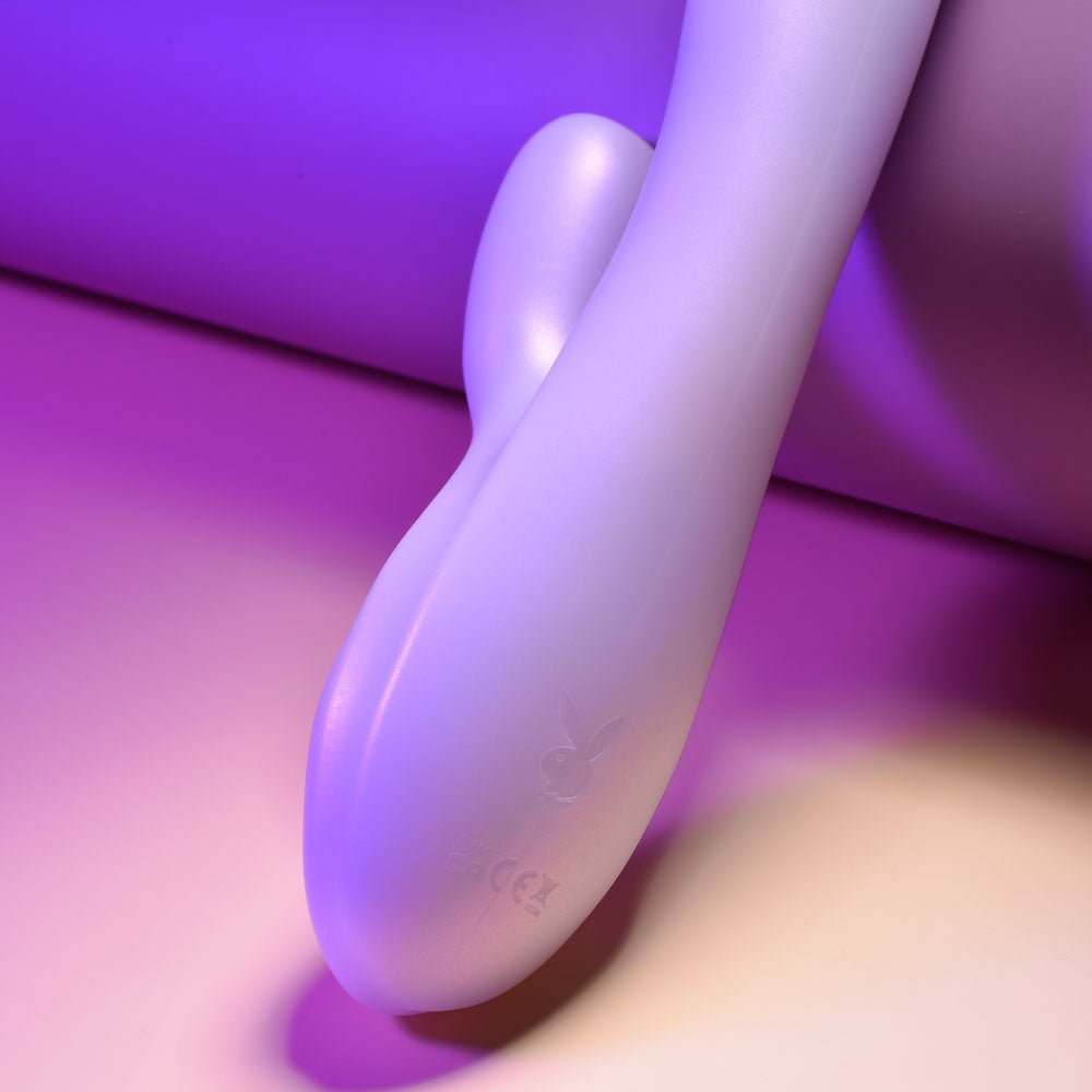 Playboy Pleasure BUMPING BUNNY - Opal 22.9 cm USB Rechargeable Thrusting & Warming Rabbit Vibrator - silkandsin
