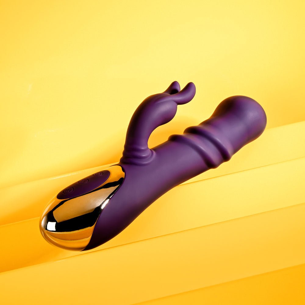 Playboy Pleasure BUNNY PUNCH - Purple 24.4 cm USB Rechargeable Twirling Rabbit Vibrator - silkandsin