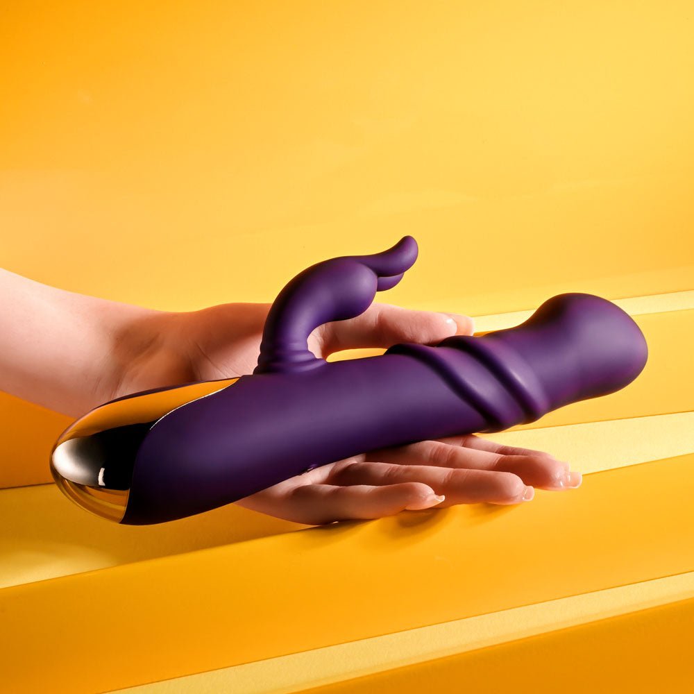 Playboy Pleasure BUNNY PUNCH - Purple 24.4 cm USB Rechargeable Twirling Rabbit Vibrator - silkandsin
