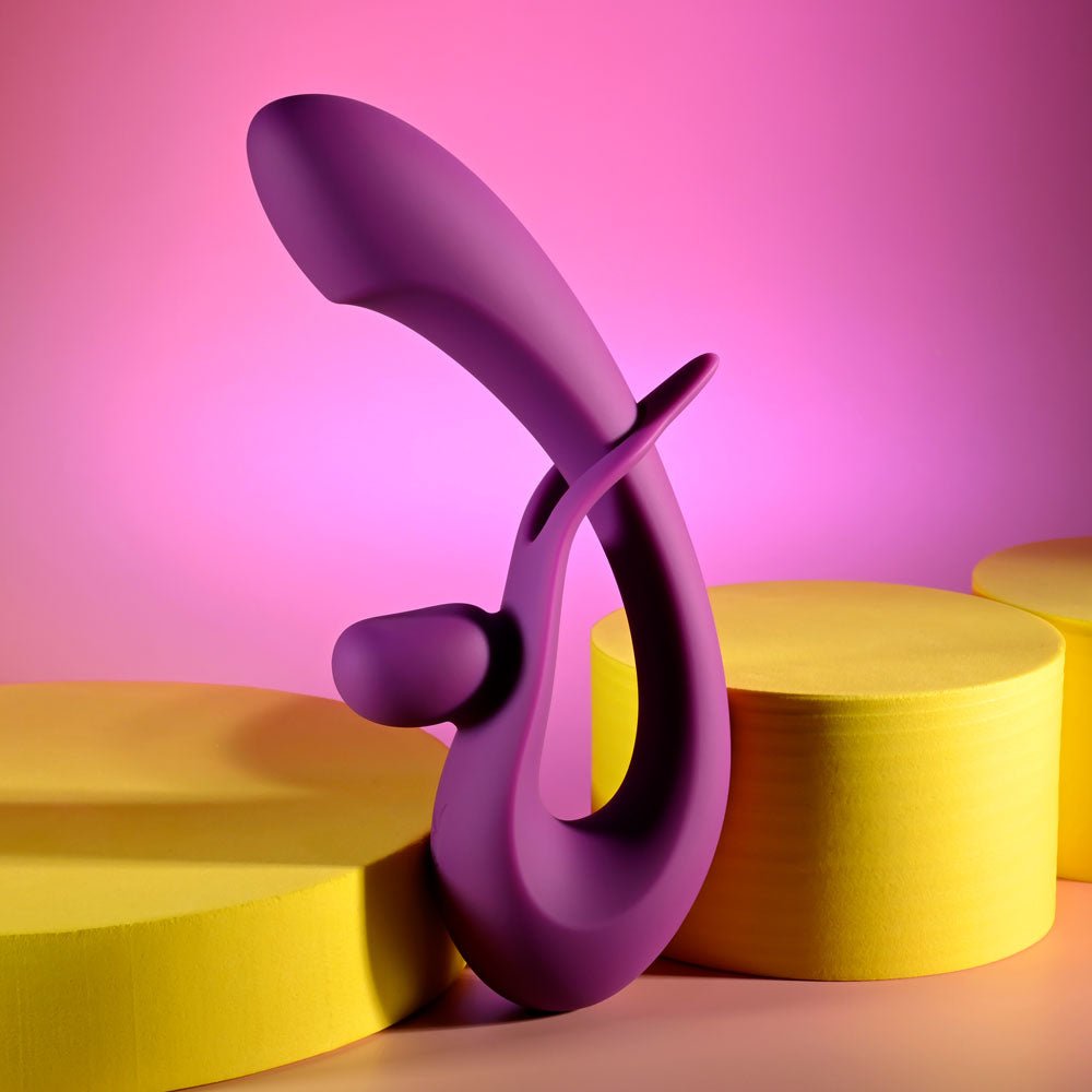 Playboy Pleasure CHA CHA SLIDE - Purple 20 cm USB Rechargeable Rabbit Vibrator - silkandsin