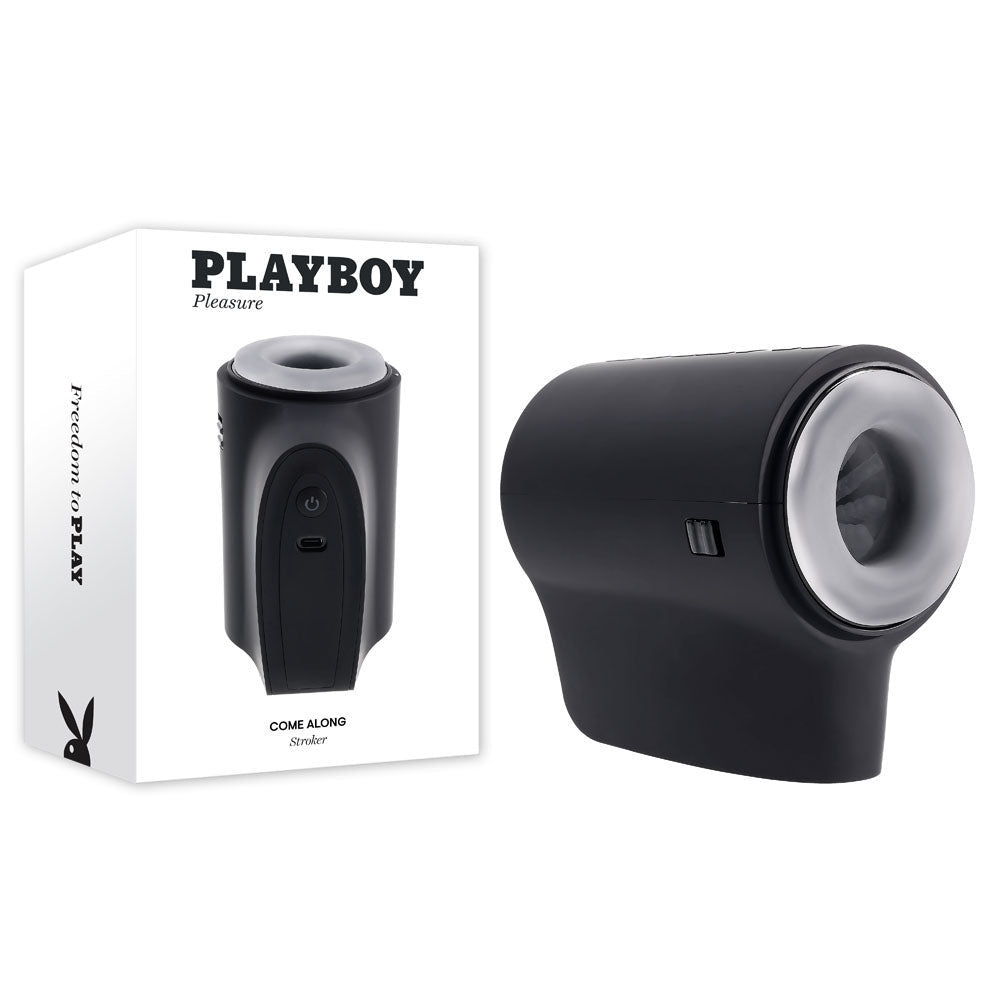 Playboy Pleasure COME ALONG - USB Rechargeable Vibrating Stroker - silkandsin