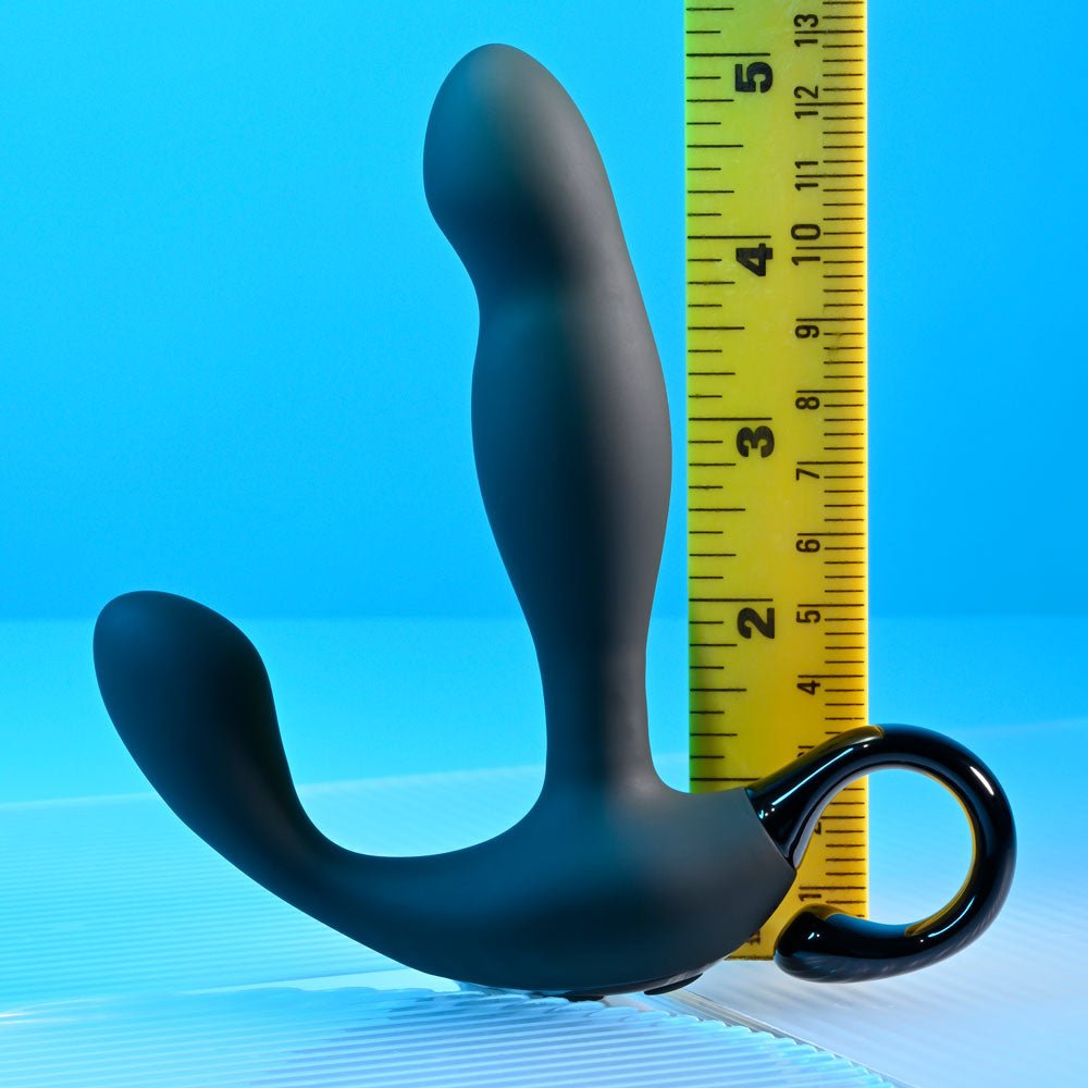 Playboy Pleasure COME HITHER - Black 13.2 cm USB Rechargeable Vibrating Prostate Massager with Wireless Remote Control - silkandsin