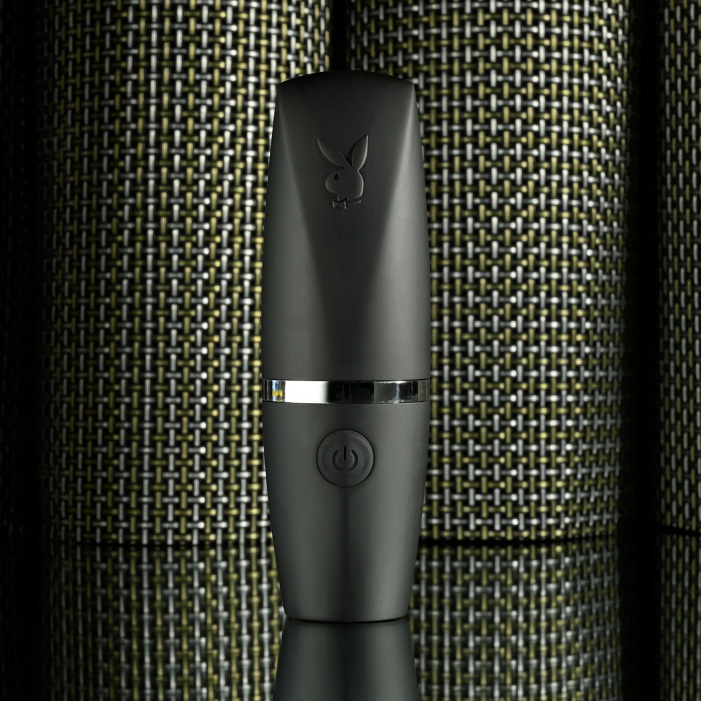 Playboy Pleasure EXCURSION - Black 14.2 cm USB Rechargeable Suction Stimulator - silkandsin