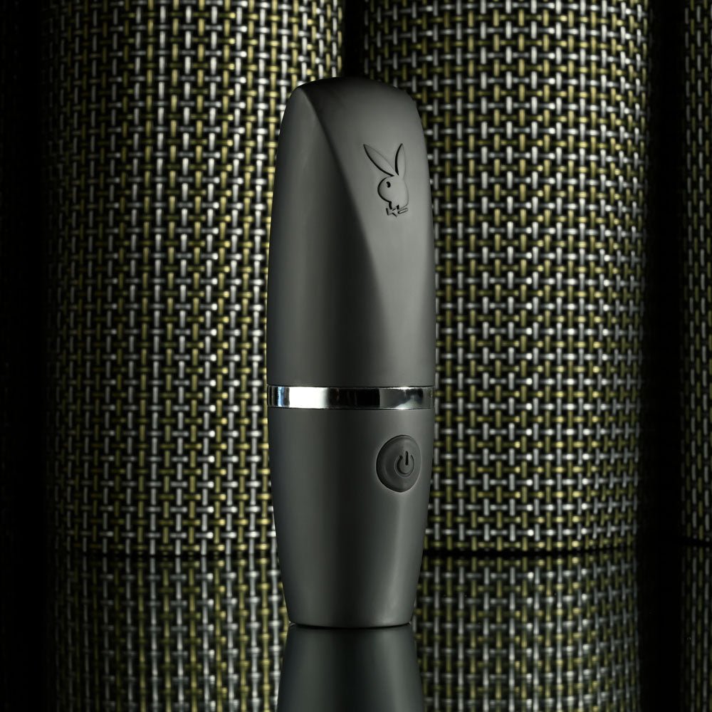 Playboy Pleasure EXCURSION - Black 14.2 cm USB Rechargeable Suction Stimulator - silkandsin